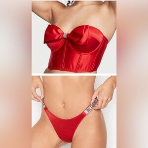 Victoria's Secret Dream Angels Cupped Bow Bra and bling panty set